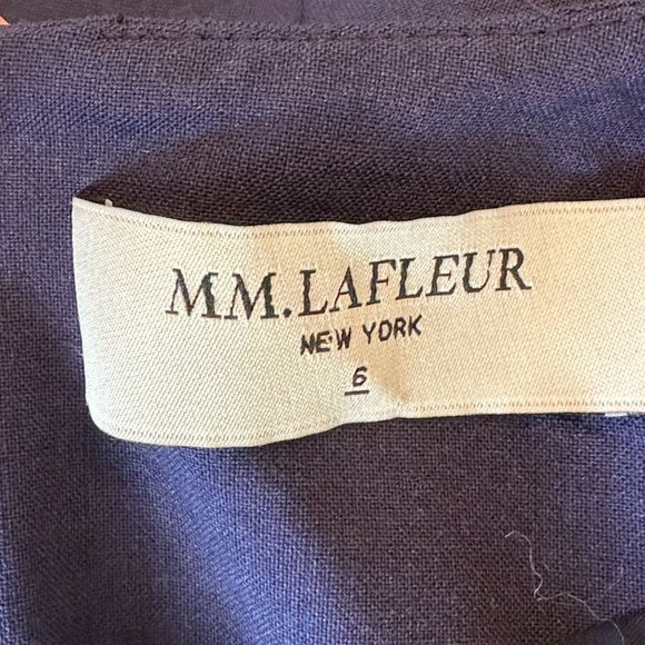 MM. LAFLEUR Savannah Fit and Flare Dress Size 6 Navy Blue Wool Blend Career - Picture 5 of 6